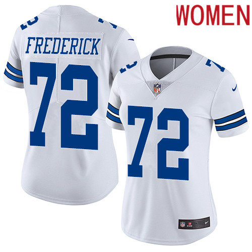 2019 Women Dallas Cowboys #72 Frederick white Nike Vapor Untouchable Limited NFL Jersey style 2